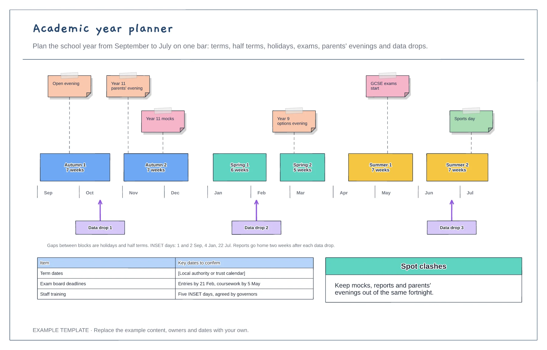 Academic year planner template preview