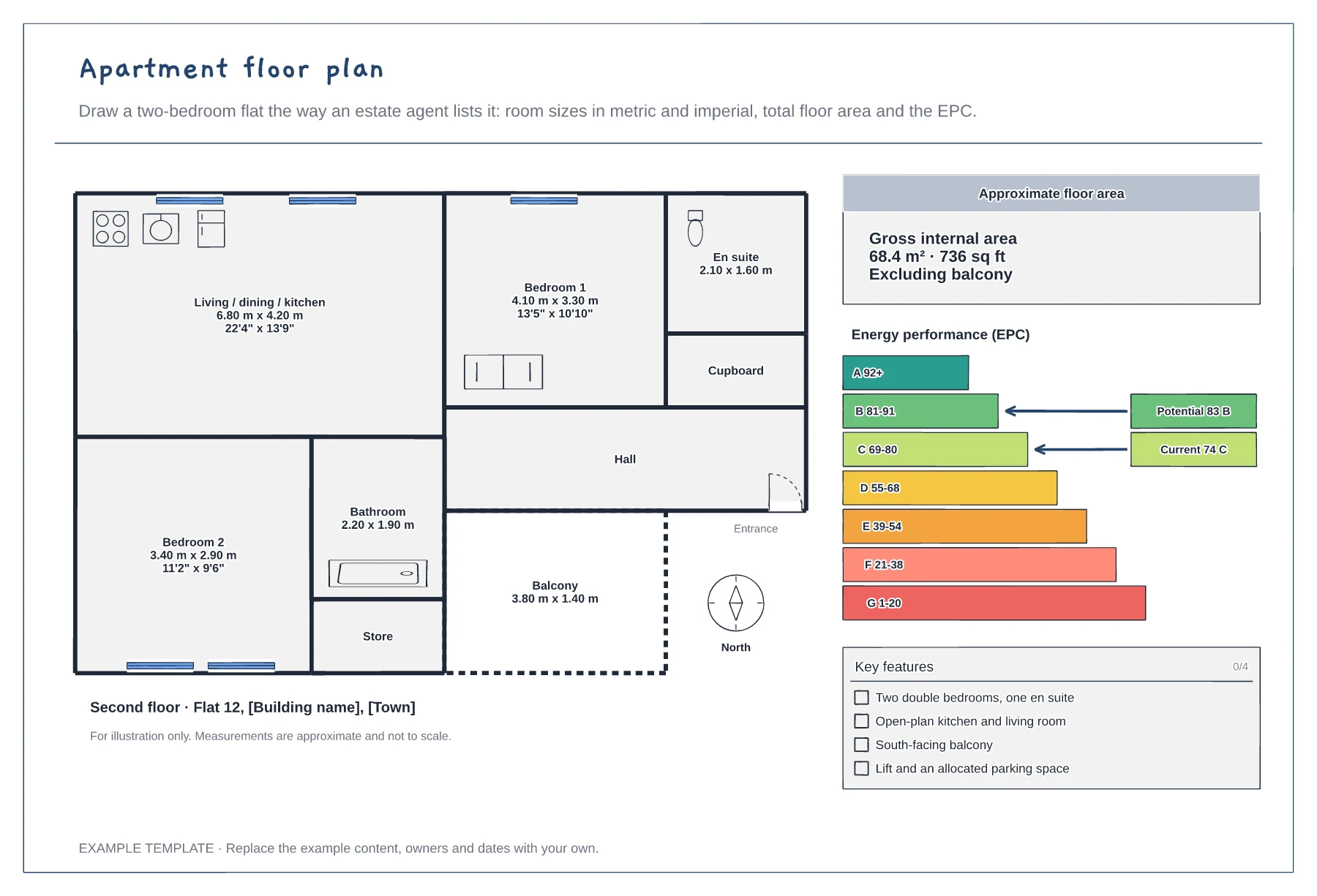 Apartment floor plan template preview