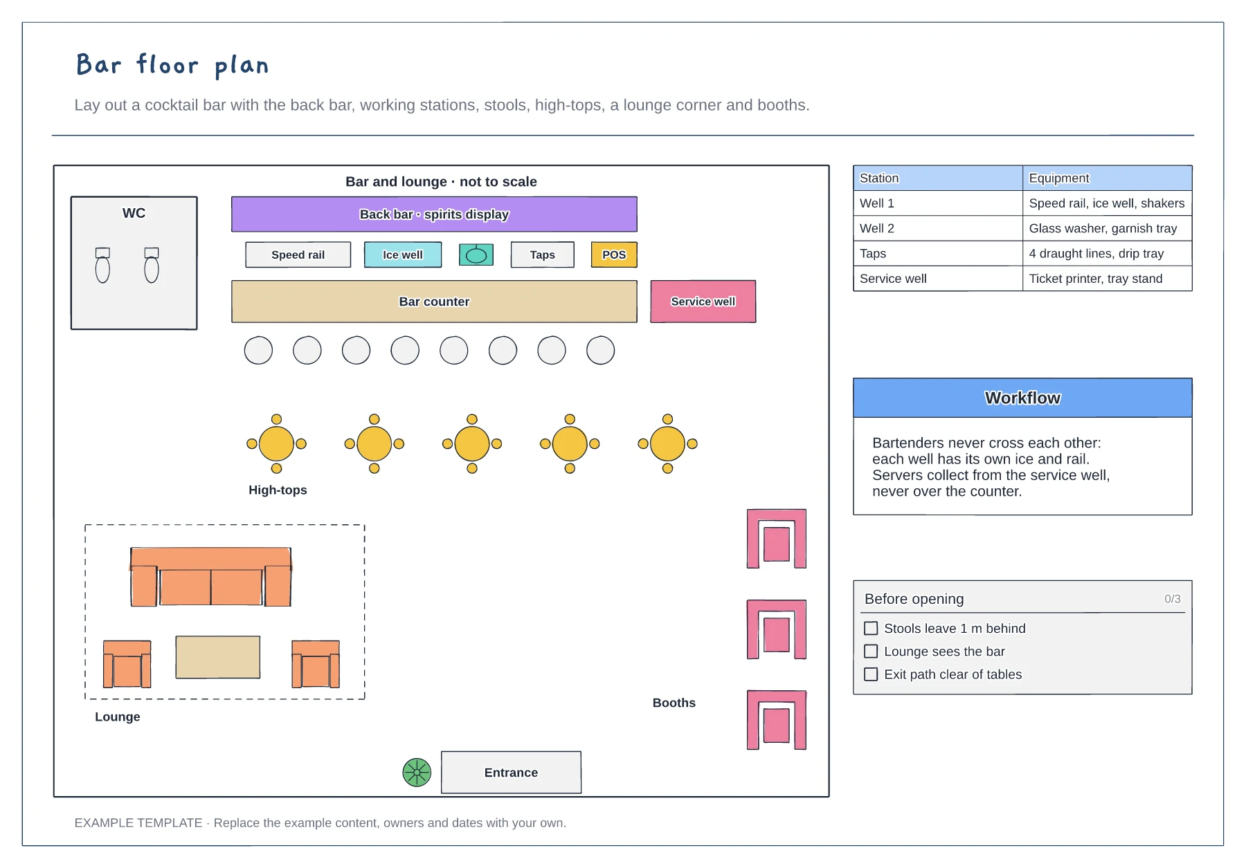 Bar floor plan template preview