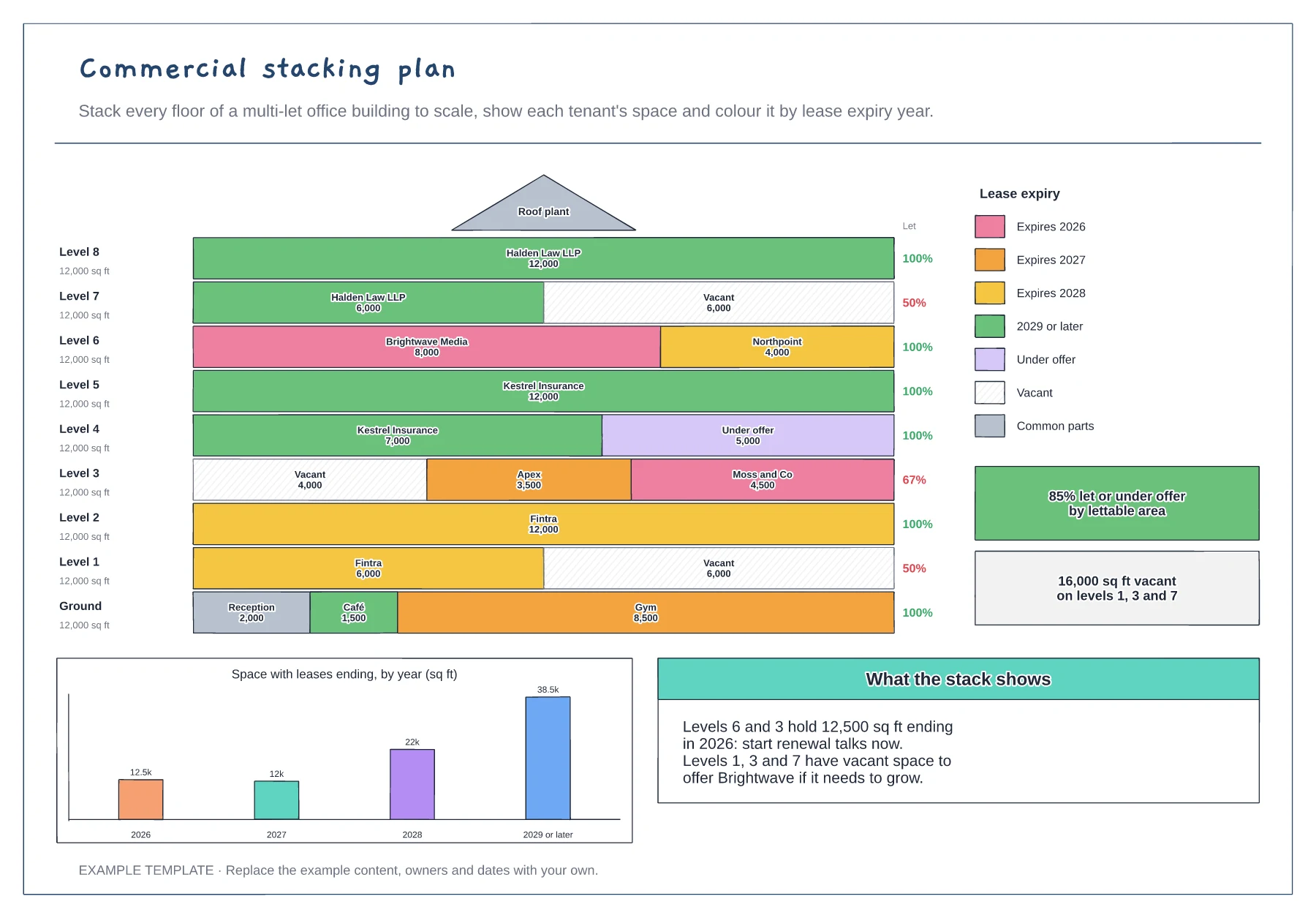 Commercial stacking plan template preview