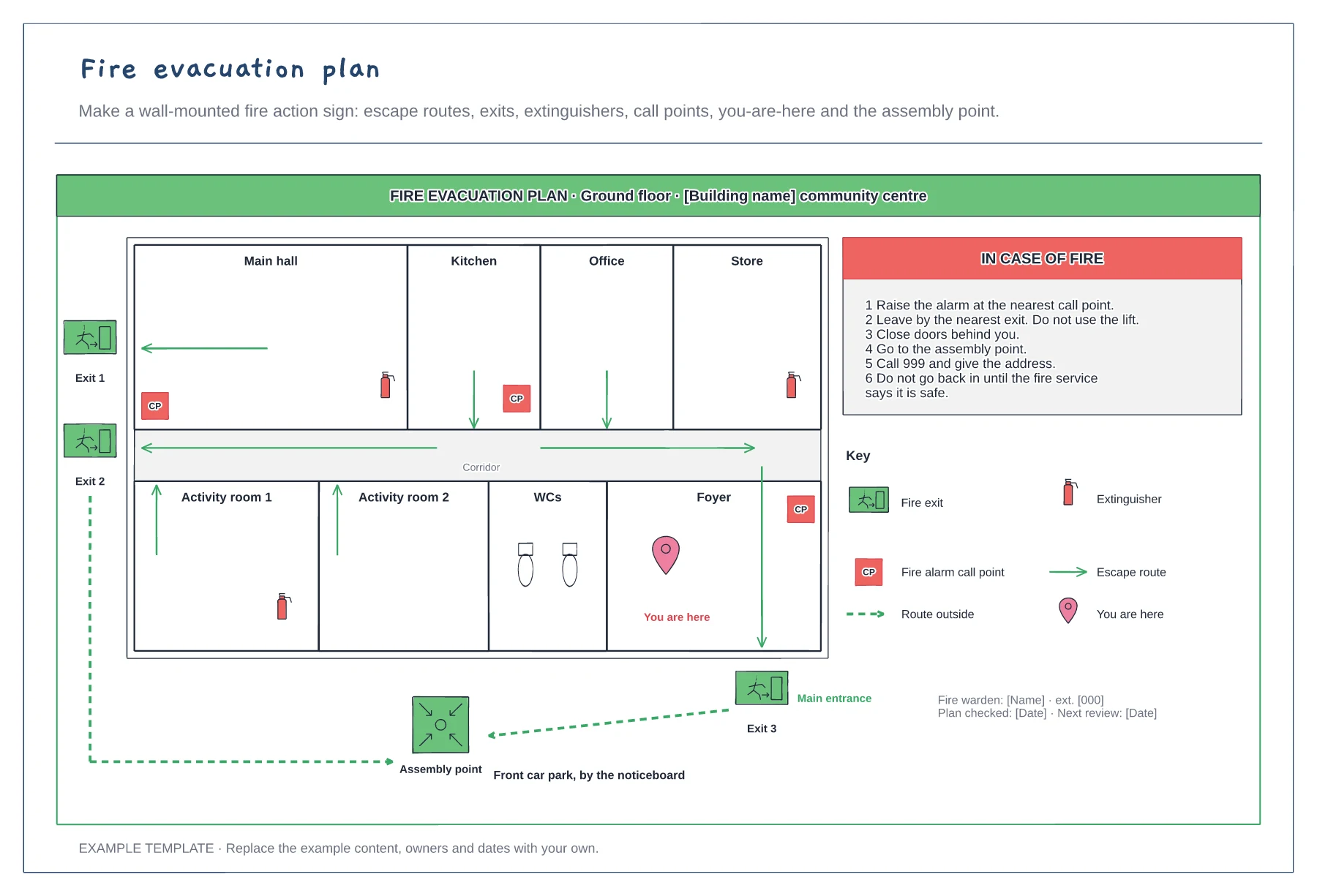 Fire evacuation plan template preview