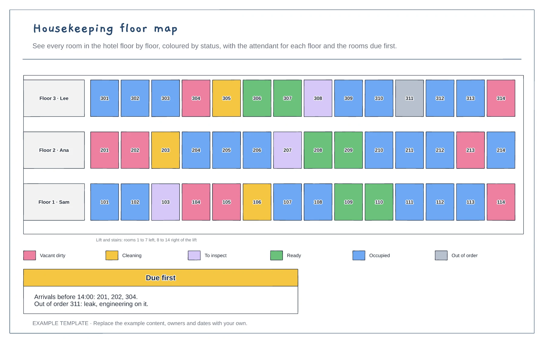 Housekeeping floor map template preview