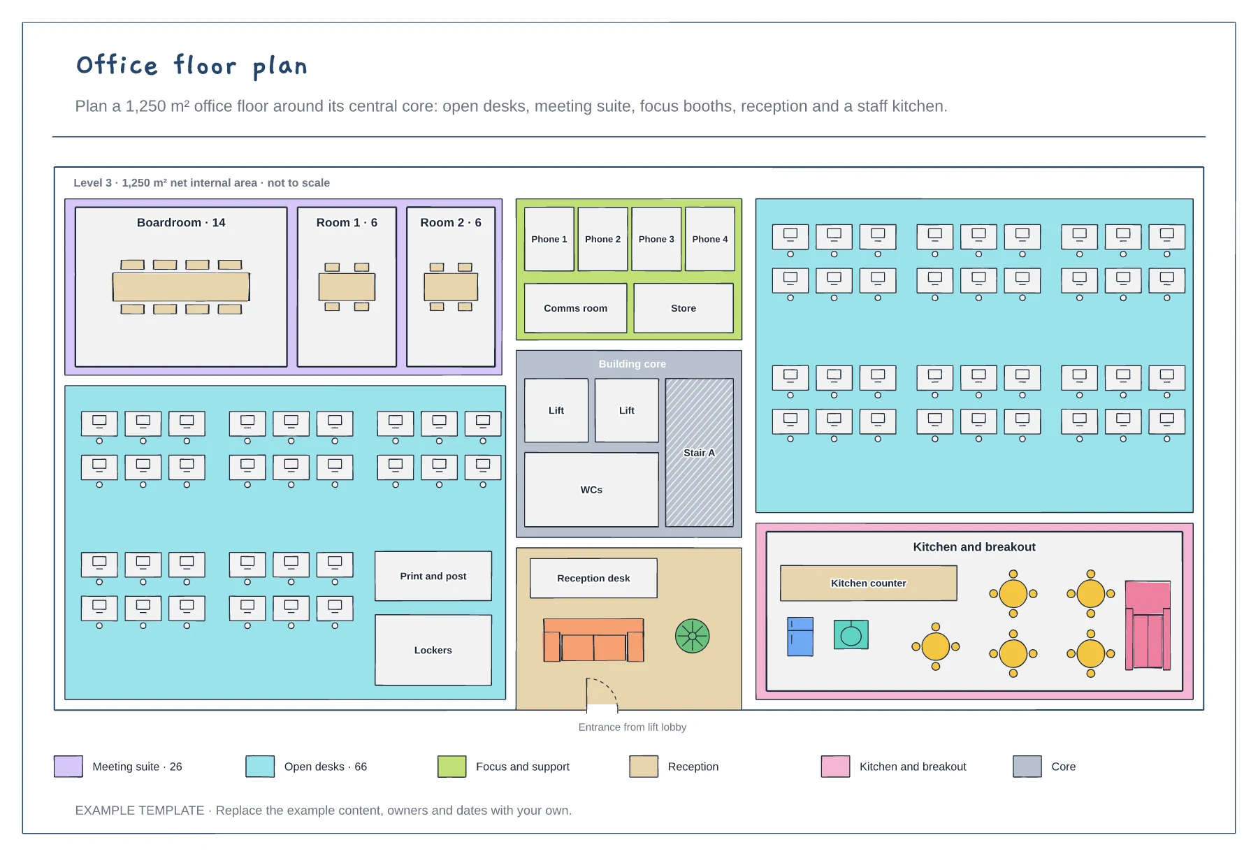 Office floor plan template preview
