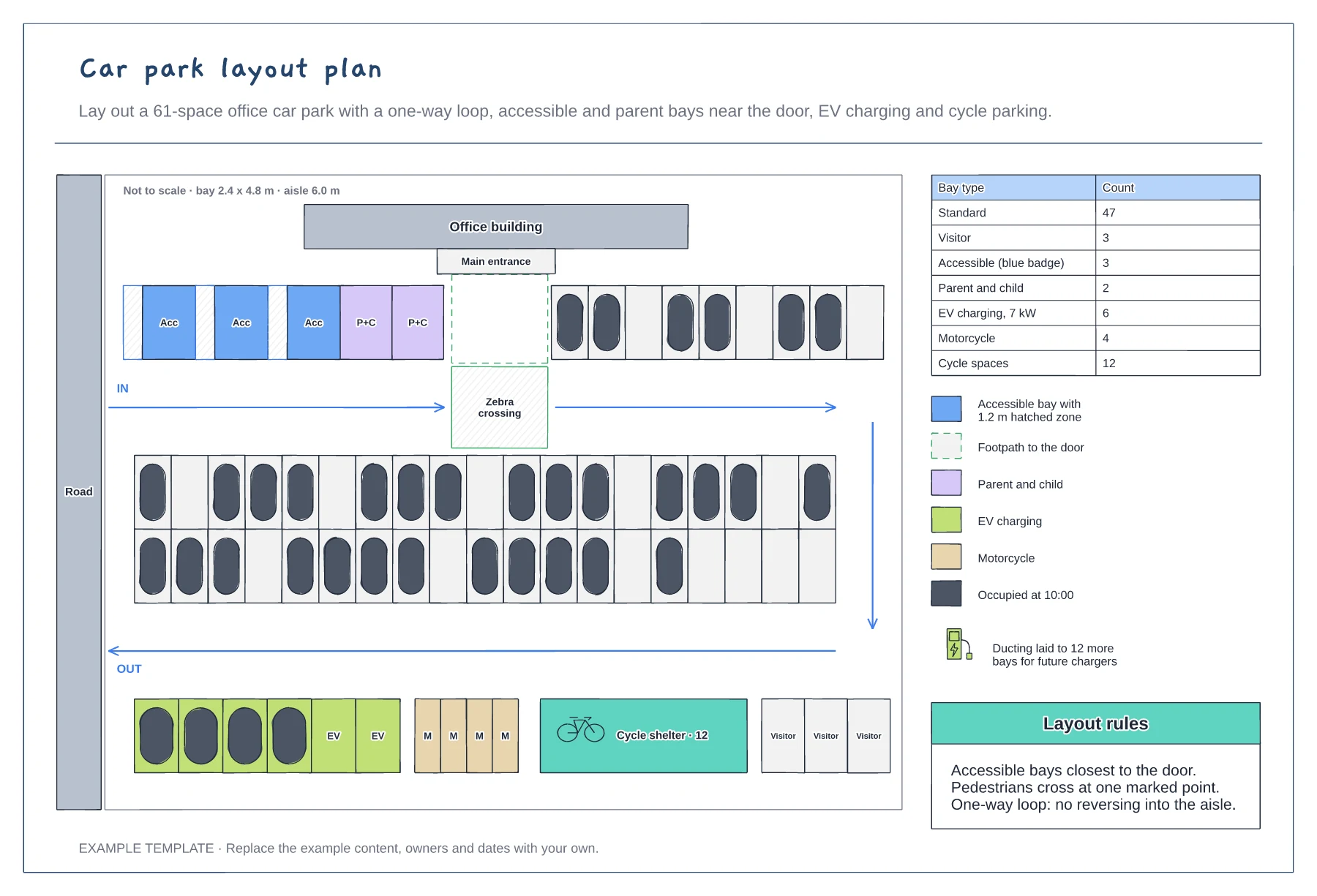 Car park layout plan template preview