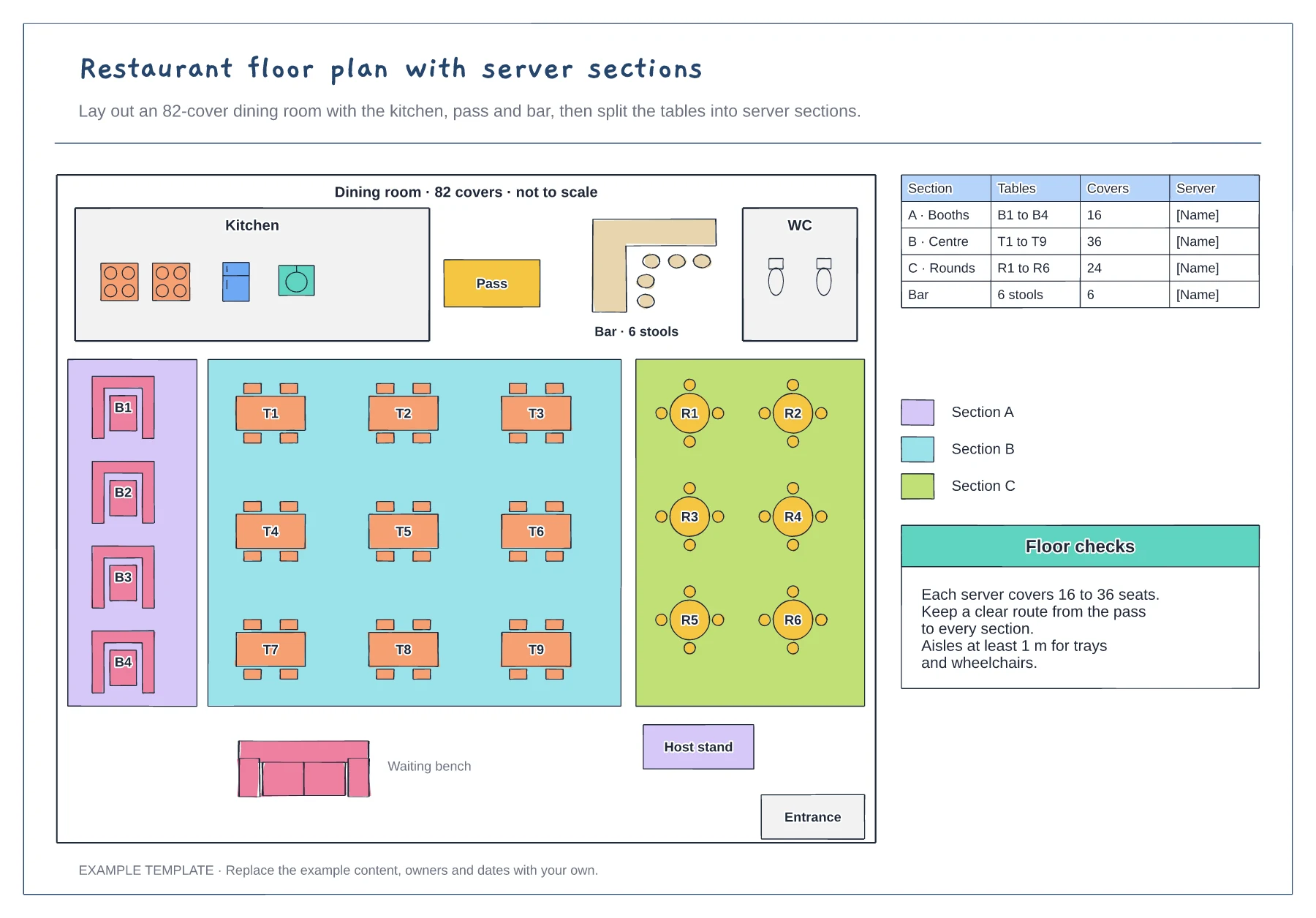 Restaurant floor plan template preview