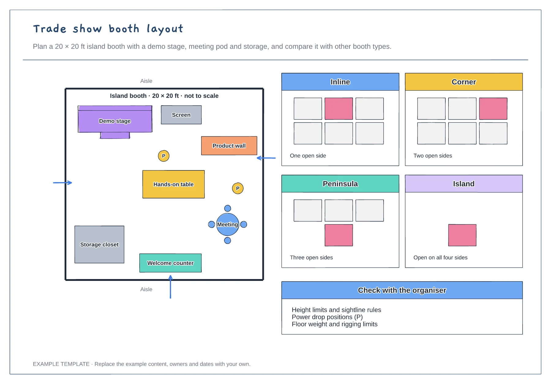 Trade show booth layout template preview